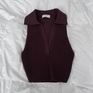 Aritzia Babaton sculpt knit polo tank
